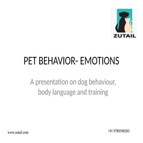 PET BEHAVIOR- EMOTIONS | Zutail pet grooming | PPTX
