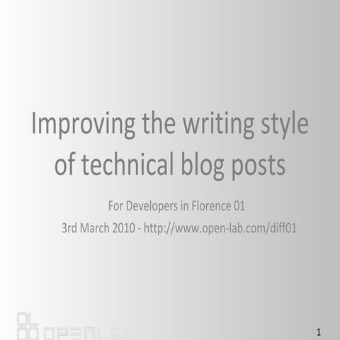 Pietro Polsinelli - A developers' guide to writing blog posts