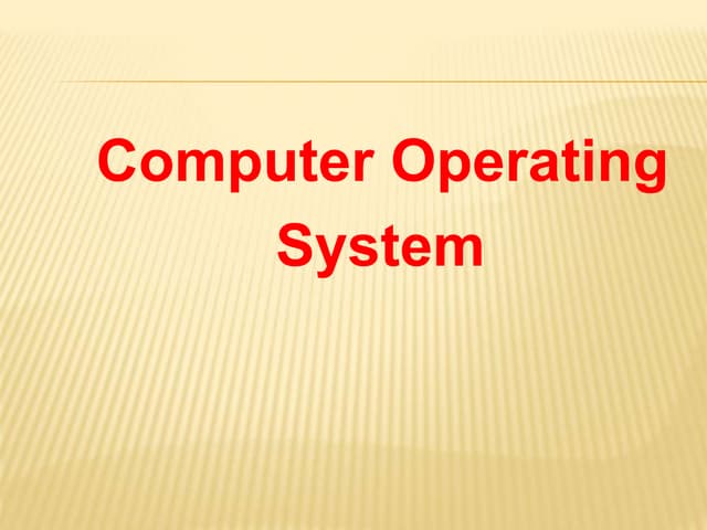 Computer Operating System 