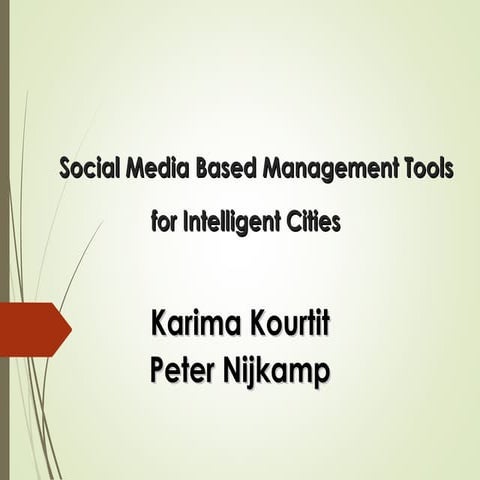 Social Media Based Management Tools  for Intelligent Cities 