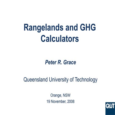 Peter Grace On Rangelands and Calculators