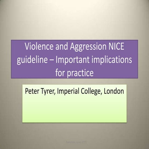 Peter Tyrer Imperial College London 15 October 2015