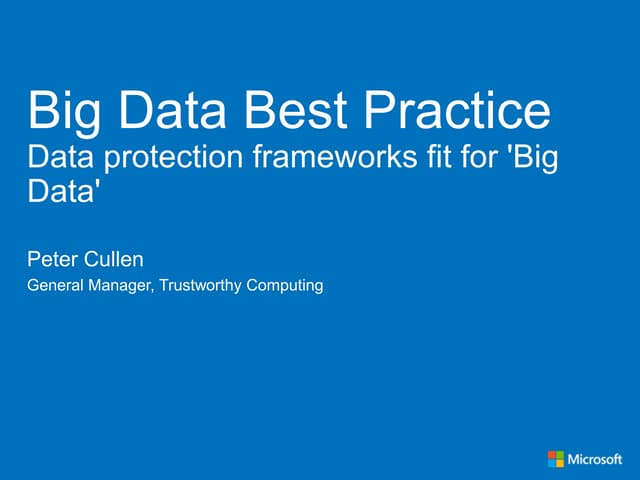 EDF2014: Talk of Peter Cullen, General Manager, Trustworthy Computing, Micros...