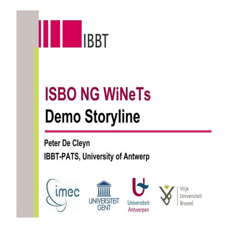 Peter de cleyn   isbo ng wi nets - demo storyline