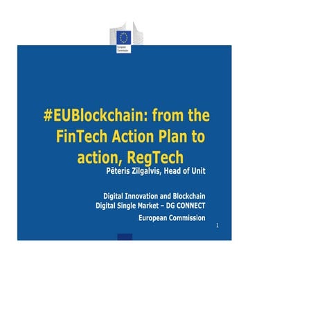 FinTech Belgium – RegTech Belgium Kick Off MeetUp – P. Zilgalvis –EC DG Conne...