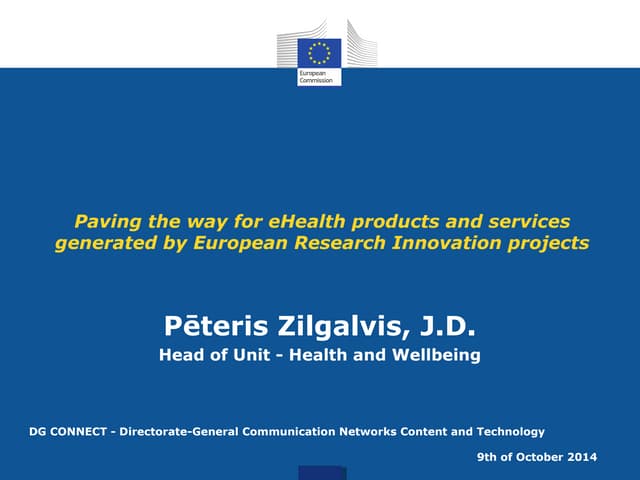 Paving the way for eHealth products and services generated by European Research Innovation projects