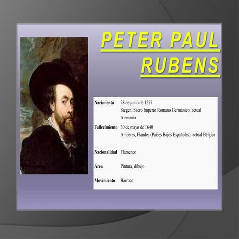 Peter paul rubens pintor flamenco del siglo XVI