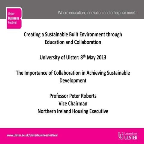 Creating a Sustainable Built Environment through Education and Collaboration ...