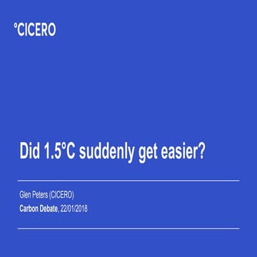 Did 1.5°C suddenly get easier?
