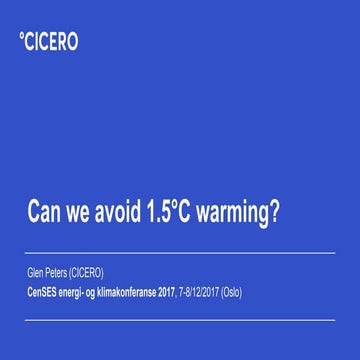 Can we avoid 1.5°C of warming?