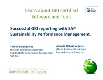 GRI Conference, 27 May, Peterschmitt - Learn  About  GRI  Certified  Software...