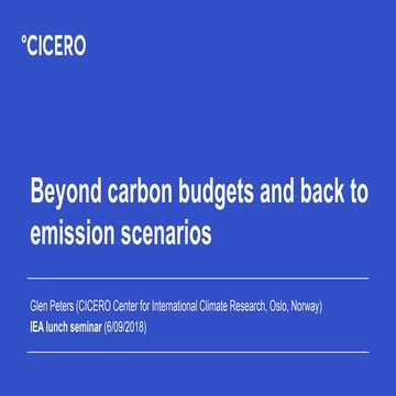 Beyond carbon budgets & back to emission scenarios
