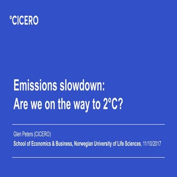 Emissions slowdown: Are we on the way to 2°C?