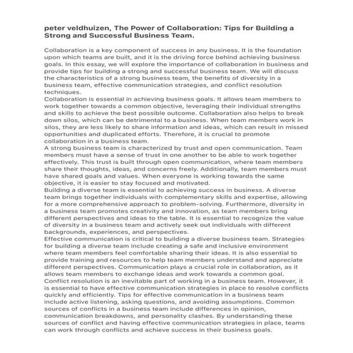 peter veldhuizen, The Power of Collaboration: Tips for Building a….pdf