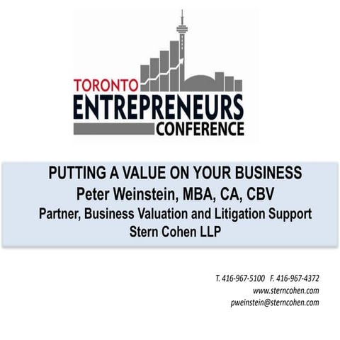 Peter Weinstein Valuing a Business Presentation