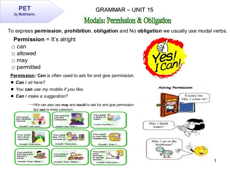 PET Grammar Unit 15 Modal for permission and Phrasal verbs with GET