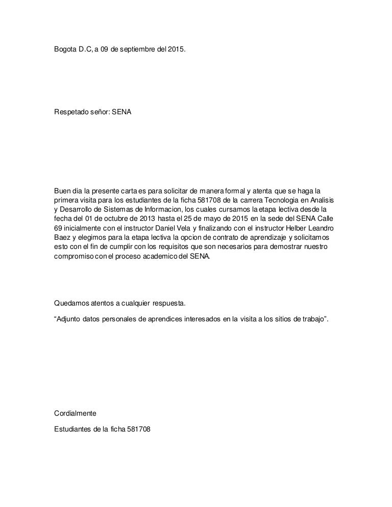 Peticion de visitas ficha 581708 - sena