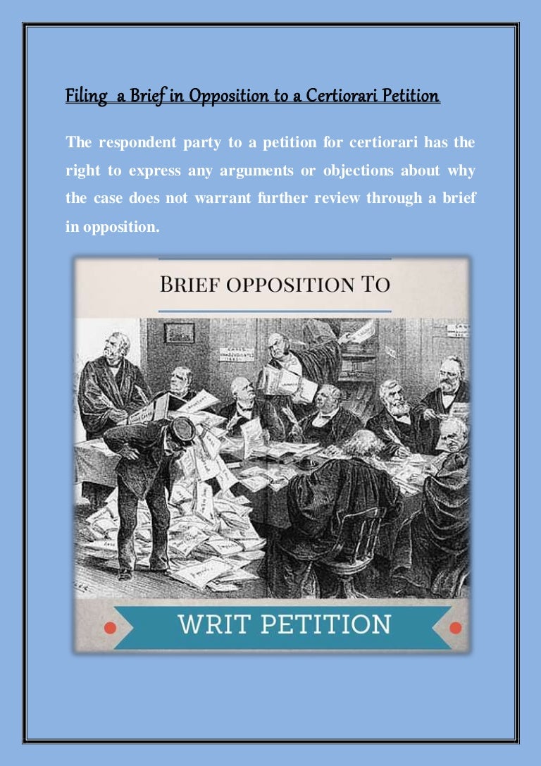 Petition For Writ Of Certiorari Petition For Writ Of Certiorari