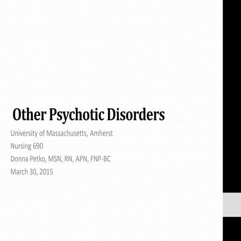 Other Psychotic Disorders