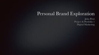 Personal Brand Exploration Presentation.