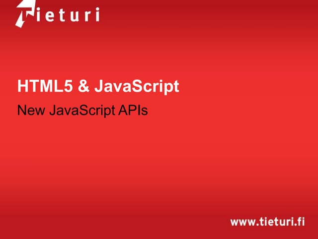 Spirit-teknologiapäivät Petri Niemi HTML5 & JavaScript Developereille