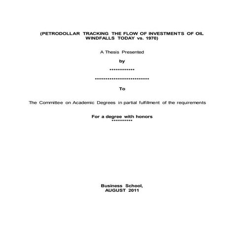 Petrodollar tracking the flow of investments of oil windfalls today vs. 1970