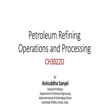 petroleum refining operations and processing