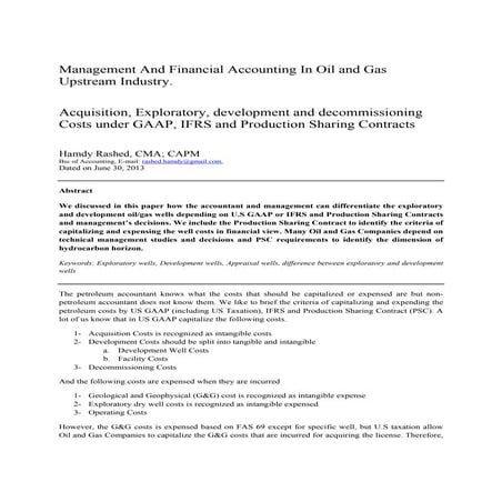 Petroleum cost in petroleum upstream industry p1
