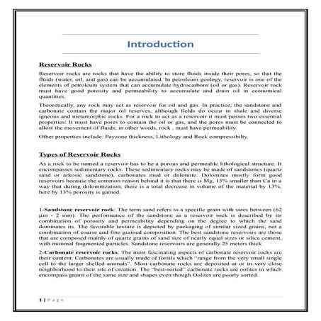 Reservoir Rocks || Petroleum geology Assignment