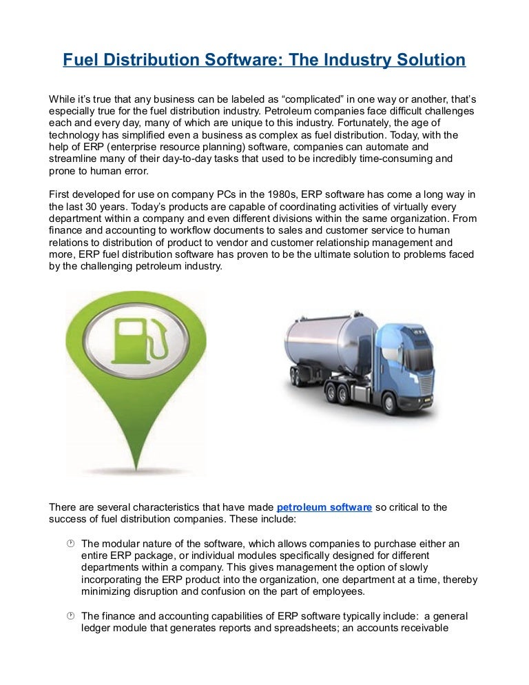 Fuel Distribution Software The Industry Solution