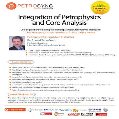 PetroSync - Integration of Petrophysics and Core Analysis