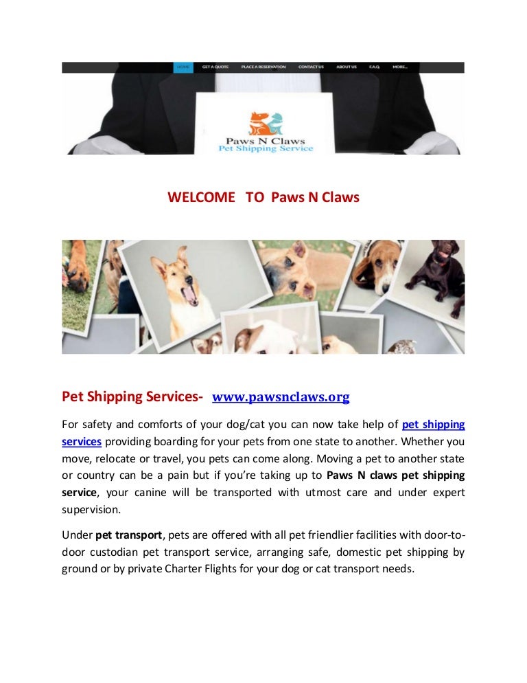 shipping a pet to another state