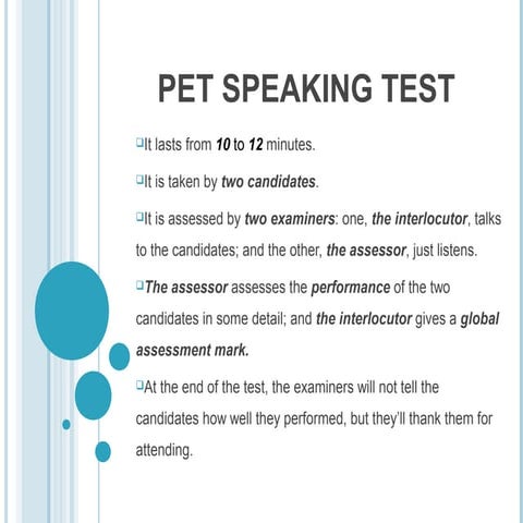 Pet speaking exam