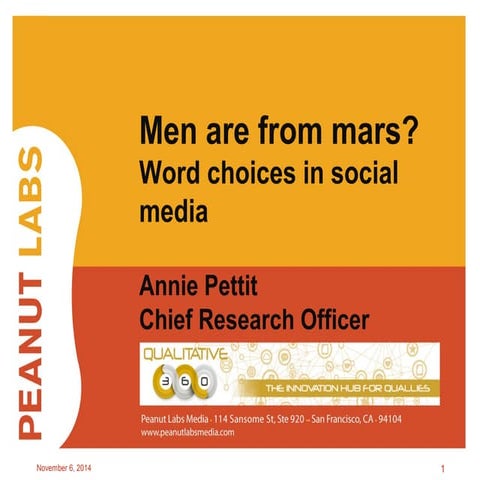 Men are from Mars: Gender differences in word choices in social media