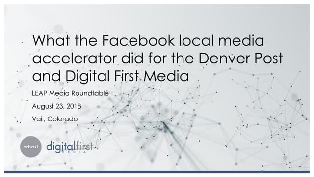 Facebook Local Media Accelerator: Dan Petty