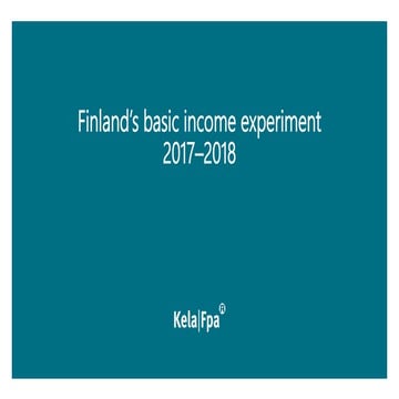 Finland’s basic income experiment 2017–2018