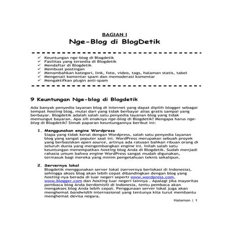 Petunjuk Membuat blogdetik