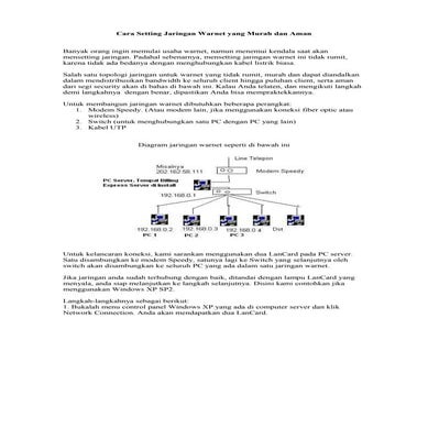 cara setting jaringan warnet bagi pemula