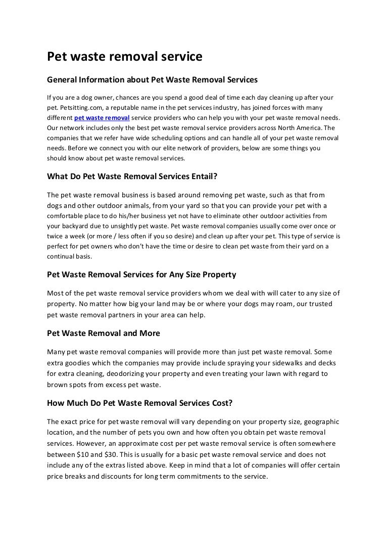 dog poop removal service cost