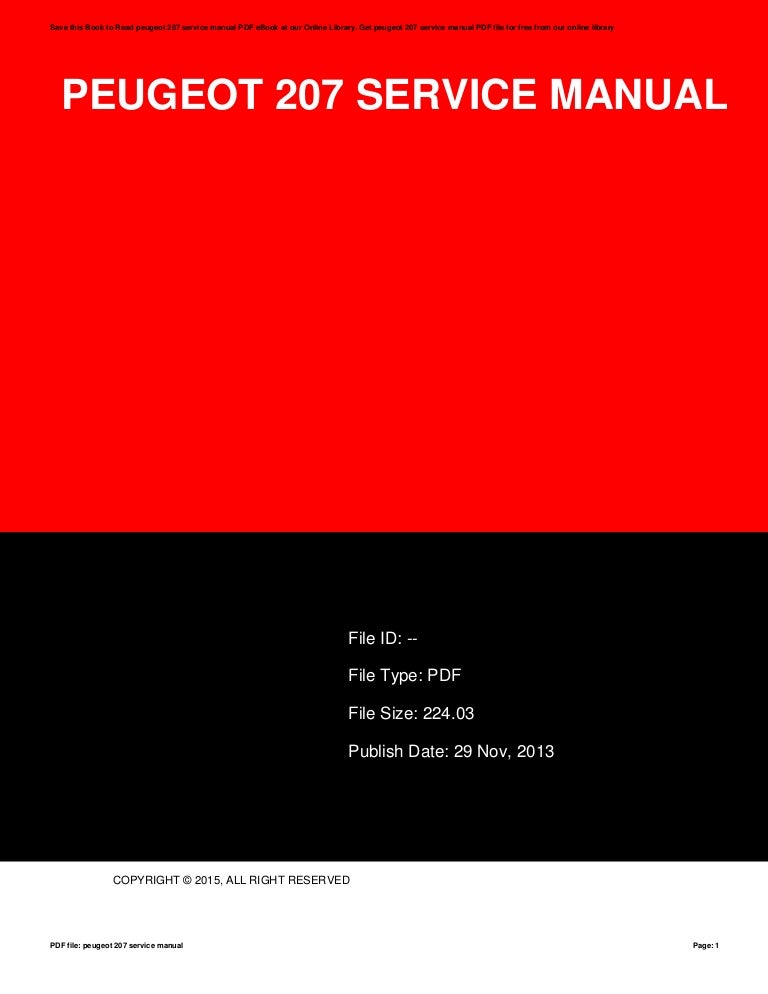 Peugeot 207 service manual