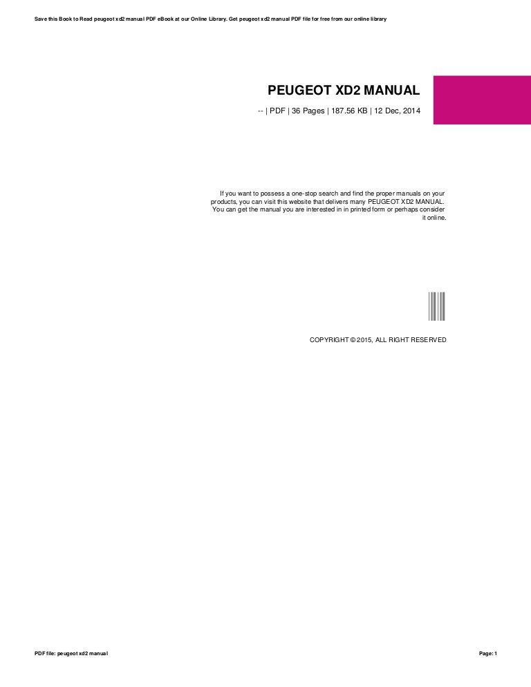 Peugeot xd2 manual