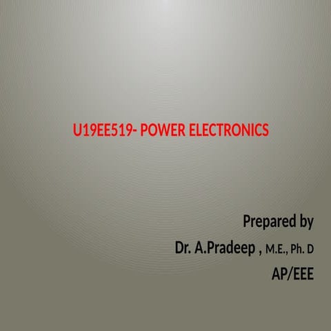 Power Electronics- Controlled Rectifier Unit