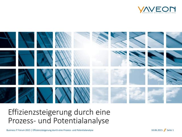 Manfred Oppitz: Effizienzsteigerung durch eine Prozess- und Potentialanalyse
