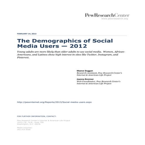 The Demographics of Social Media Users