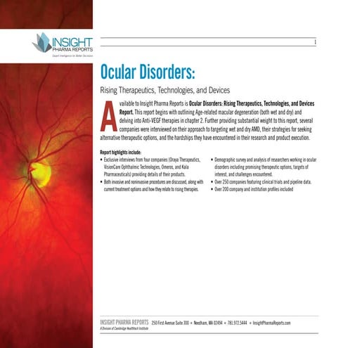 Ocular Disorders-Insight Pharma Reports