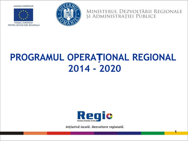 Programul Operațional Regional 2014...