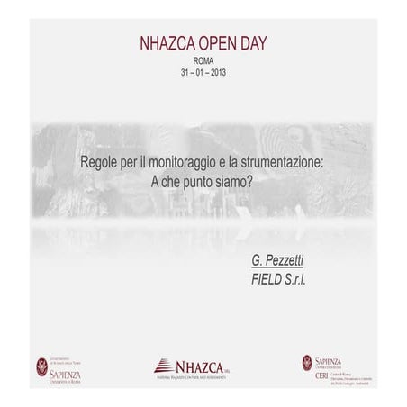 G. Pezzetti - NHAZCA Open Day