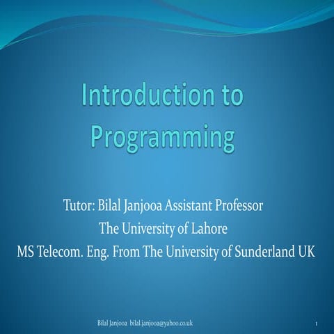 Programming fundamentals ch 1 | PPT