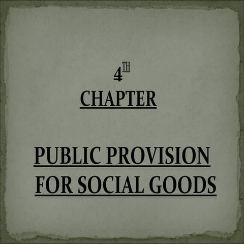 Public provision of social goods