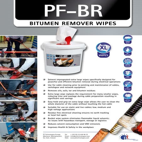 PF-BR Bitumen Removal Wipes - LV HV Cable & Switchgear Cleaning Wipes